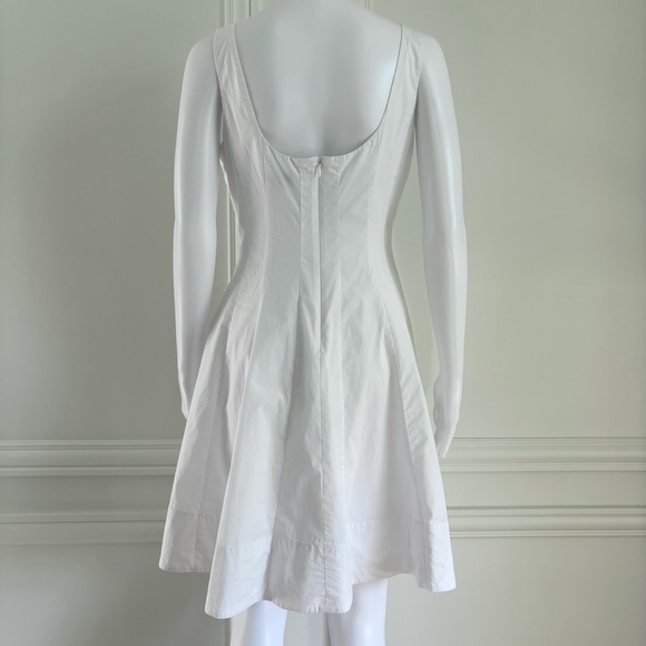 STAUD • White Wells Poplin Pleated Fit Flare Mini Dress Size 8 - Picture 6 of 7